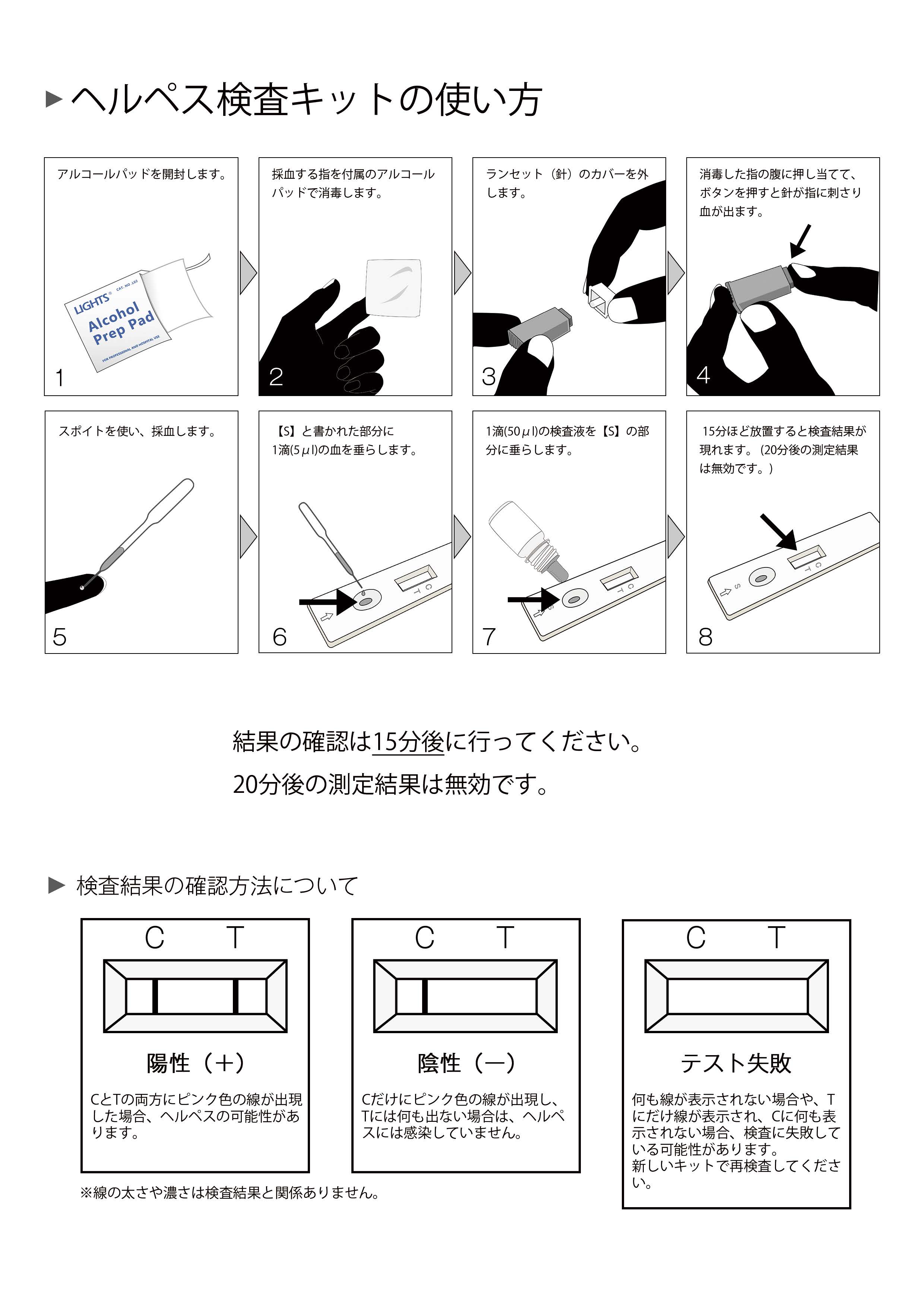 ヘルペス検査キットの取扱説明書2ページ目