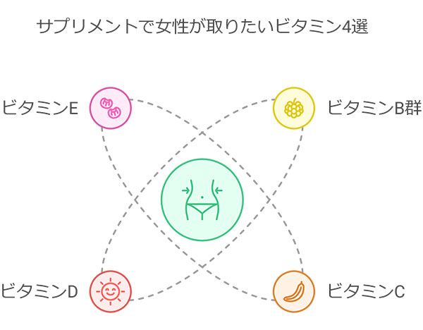サプリメントで女性が取りたいビタミン4選