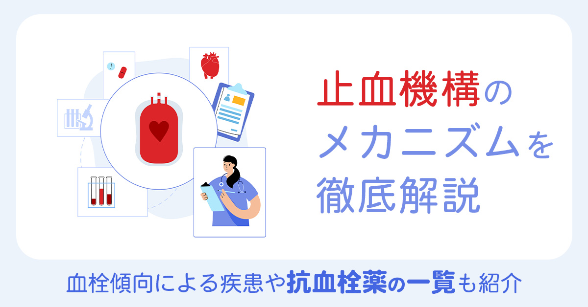 止血機構のメカニズムを徹底解説｜血栓傾向による疾患や抗血栓薬の一覧も紹介